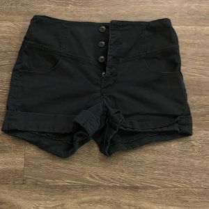 American rag black Jean hi waist shorts